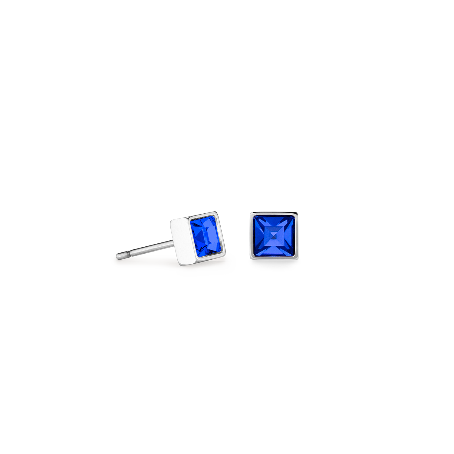coeur-de-lion-brilliant-square-small-ohrringe-silber-blau image 1