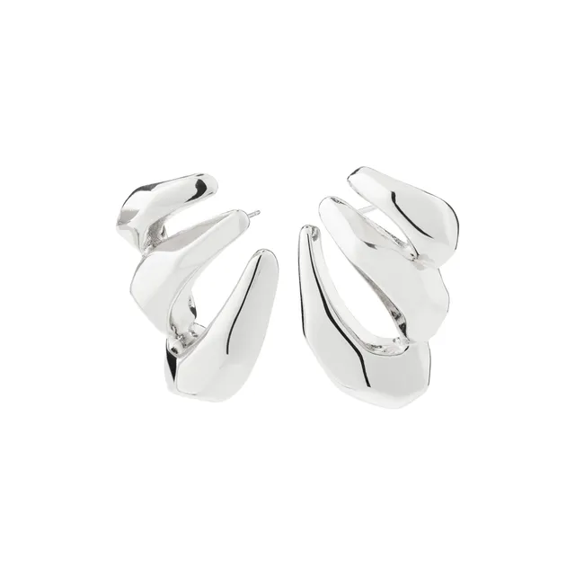 pilgrim-presence-ohrringe-versilbert-chunky-sculptural-hoops image 1