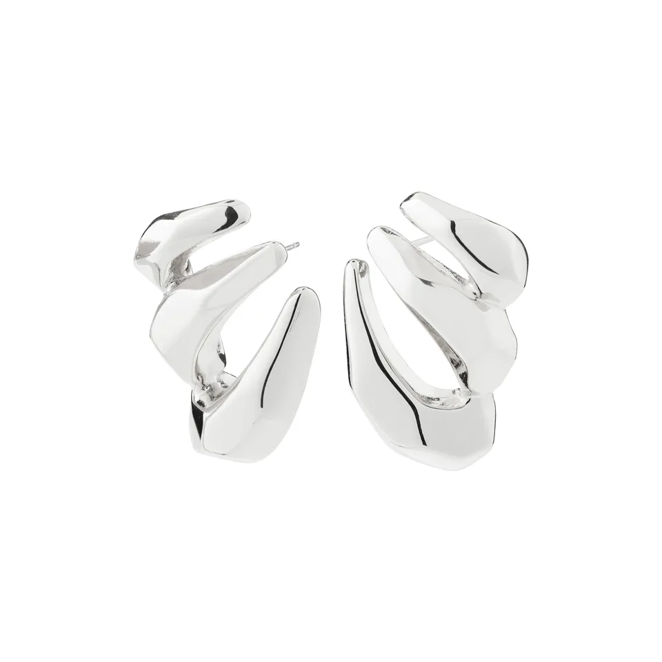 pilgrim-presence-ohrringe-versilbert-chunky-sculptural-hoops image 1