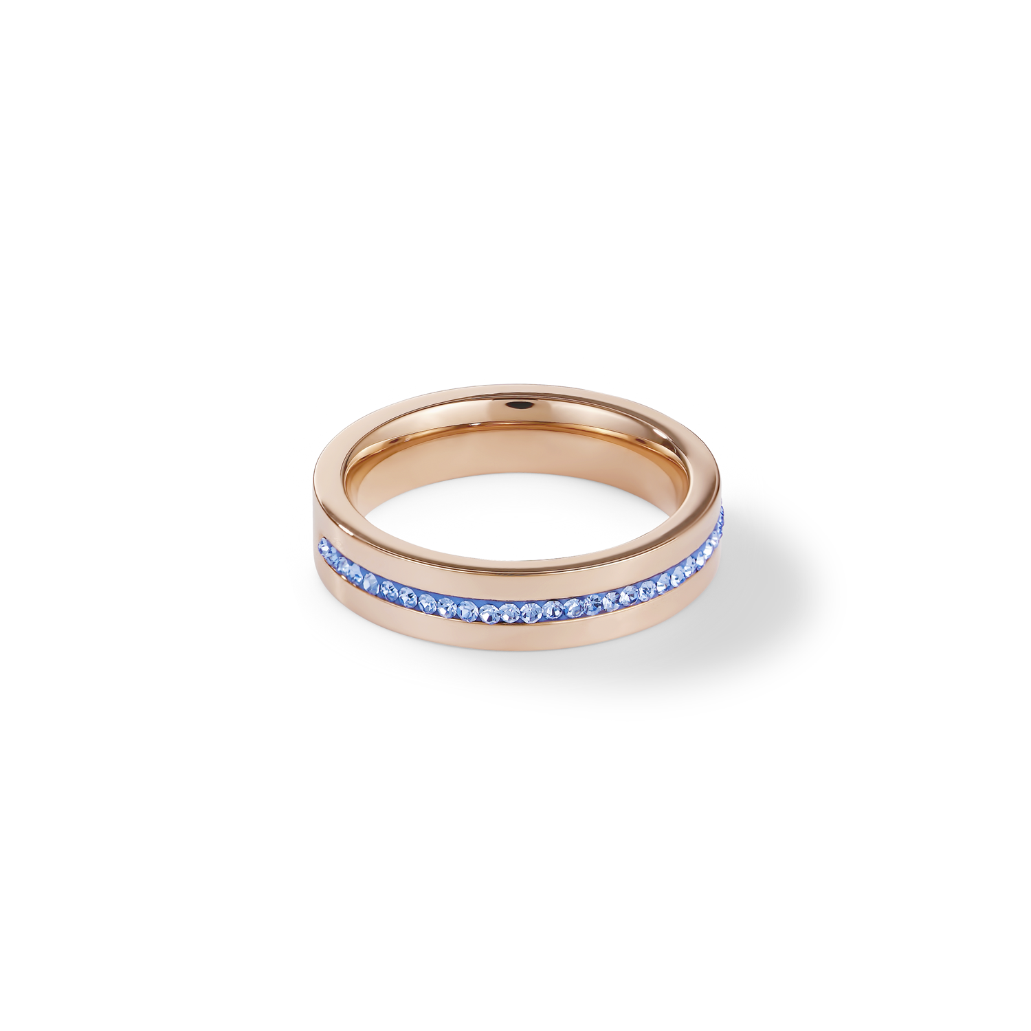 coeur-de-lion-iconic-collection-ring-edelstahl-ros-gold-mit-kristall-pav-streife image 1