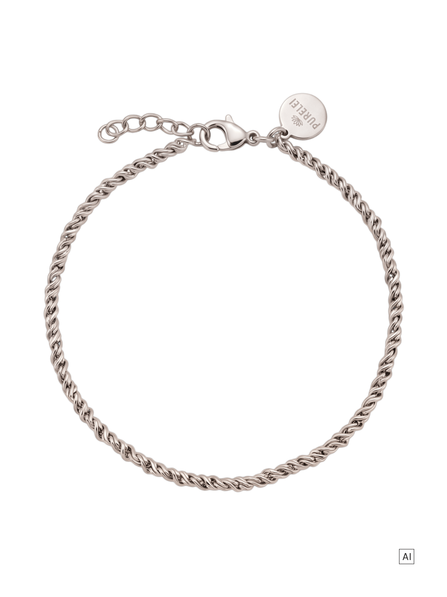 purelei-cord-armband-unisex-armband-mit-gedrehter-kettenstruktur-aus-edelstahl image 2