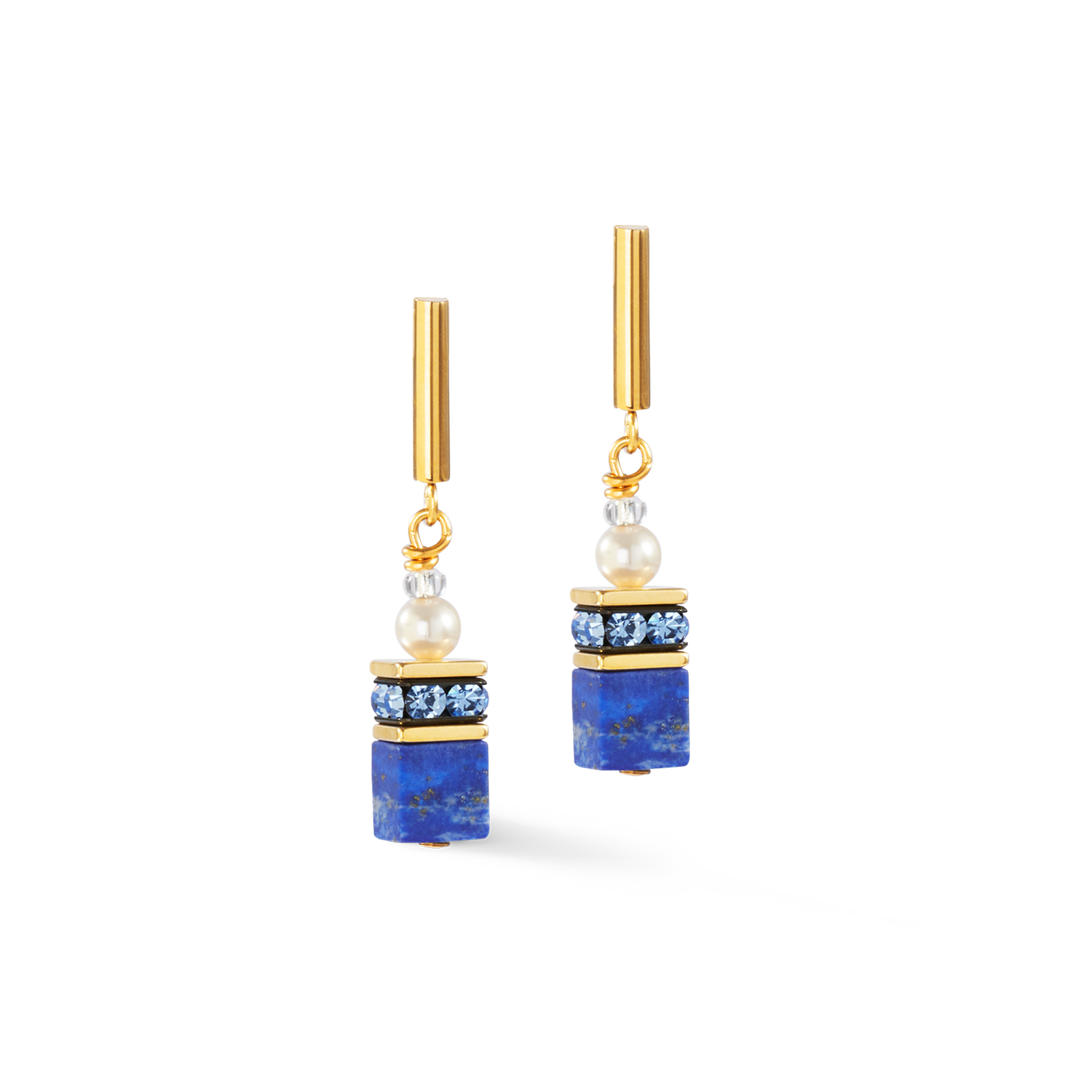 coeur-de-lion-geocube-precious-fusion-pearls-ohrringe-blau-mit-lapislazuli image 1