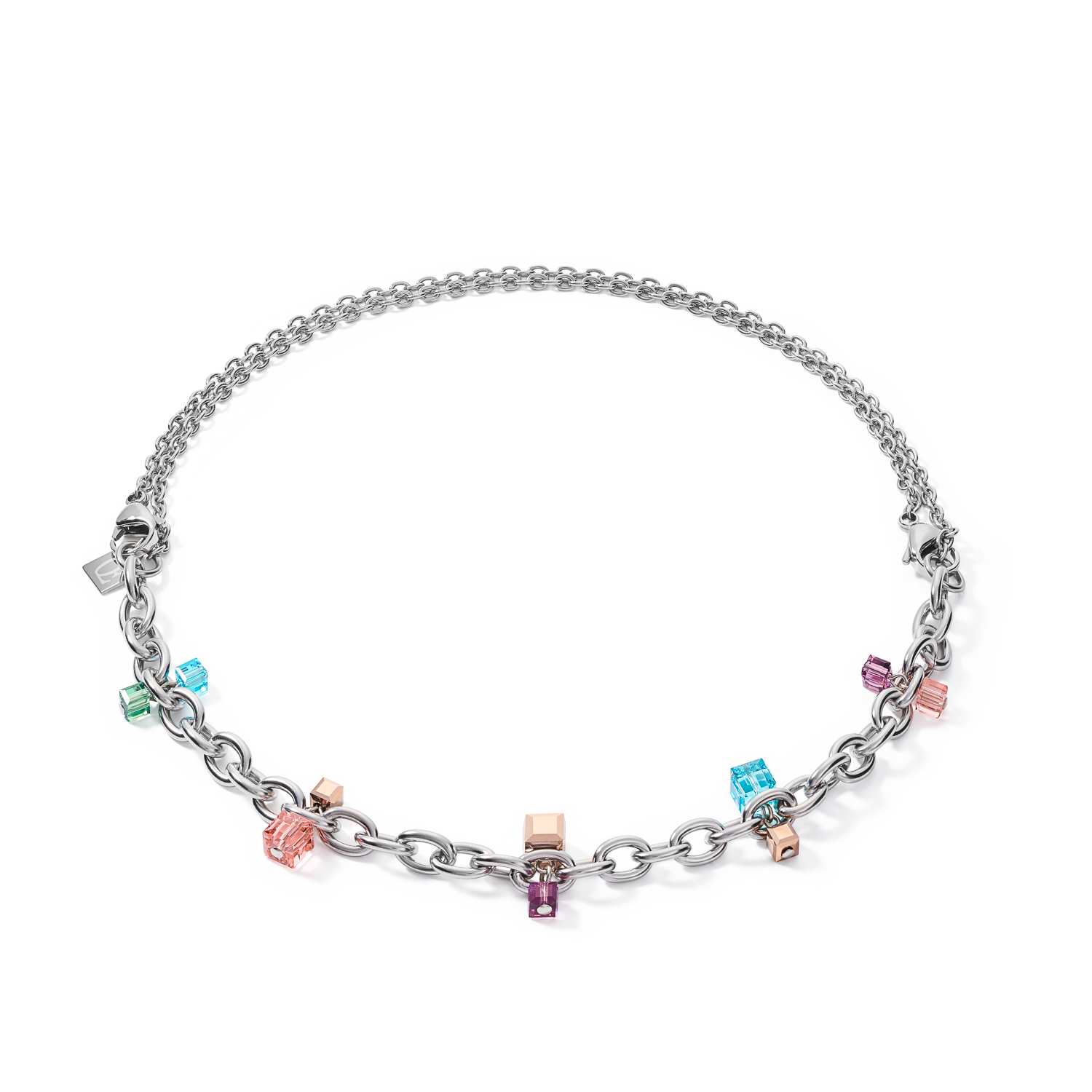 coeur-de-lion-halskette-casual-chunky-chain-silber-multicolor-art-nouveau image 1