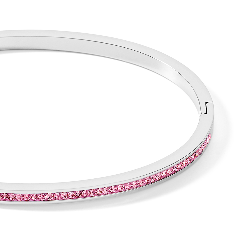 coeur-de-lion-armreif-17-cm-edelstahl-silber-mit-kristallen-pav-rosa image 2