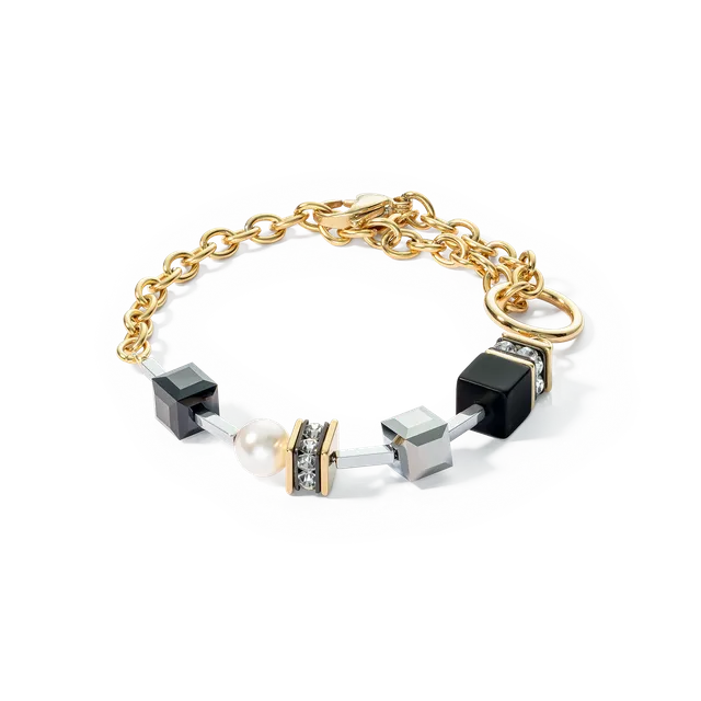 coeur-de-lion-armband-mysterious-mix-gold-schwarz-maxi-geocubes image 1