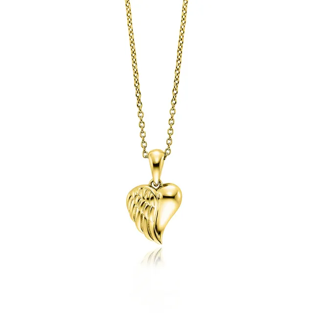 julie-julsen-kids-kette-heartwing-silber-vergoldet-mit-herz-fl-gel-anh-nger image 1