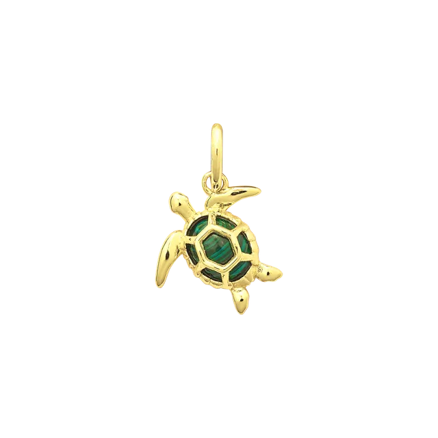 xenox-schildkr-te-charm-925-sterlingsilber-14k-vergoldung-malachit image 1