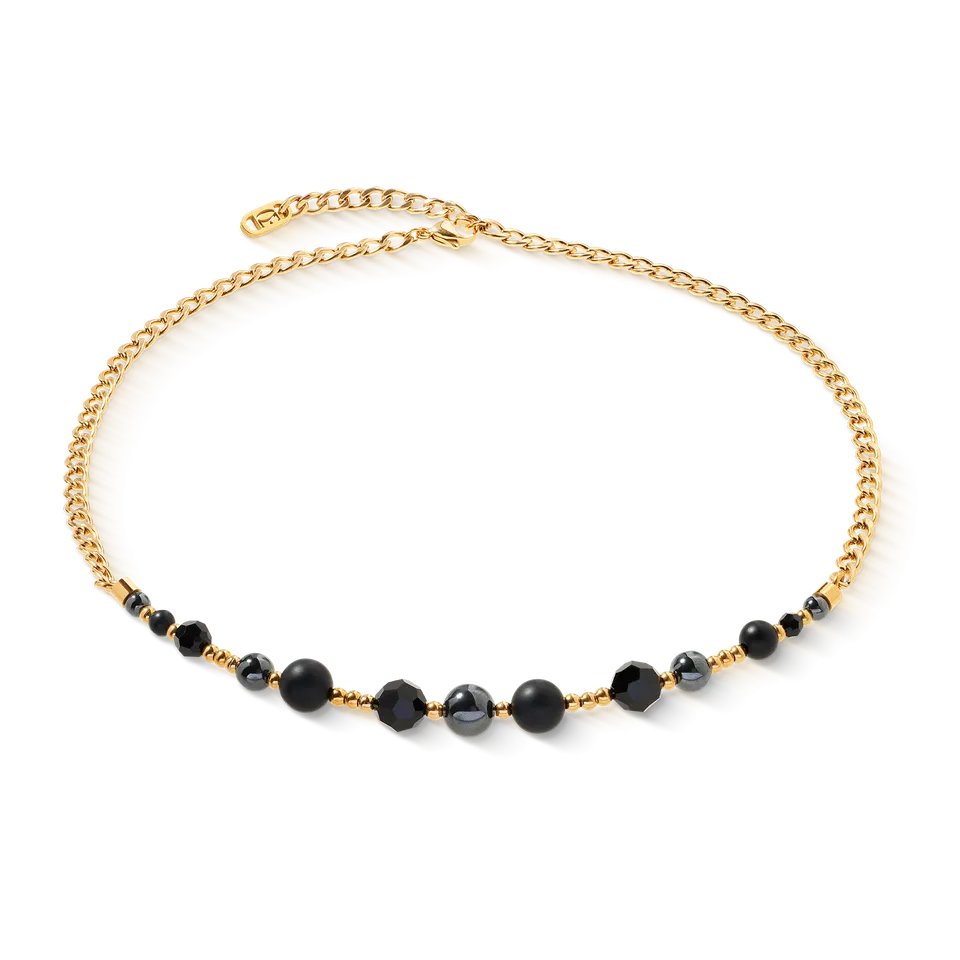 coeur-de-lion-pure-spheres-halskette-gold-schwarz image 1