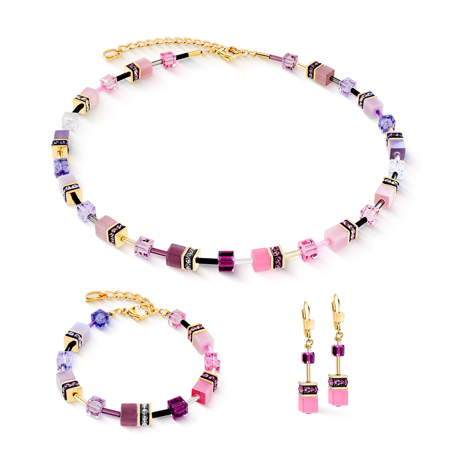 coeur-de-lion-geocube-iconic-ohrringe-rosa-flieder image 3
