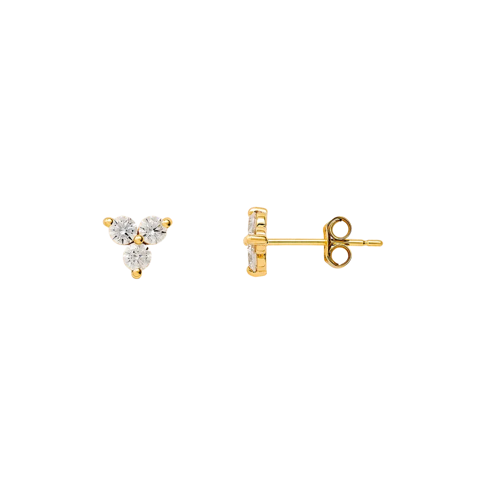 xenox-fine-ohrstecker-585-gelbgold-wei-e-zirkonia-basic image 1