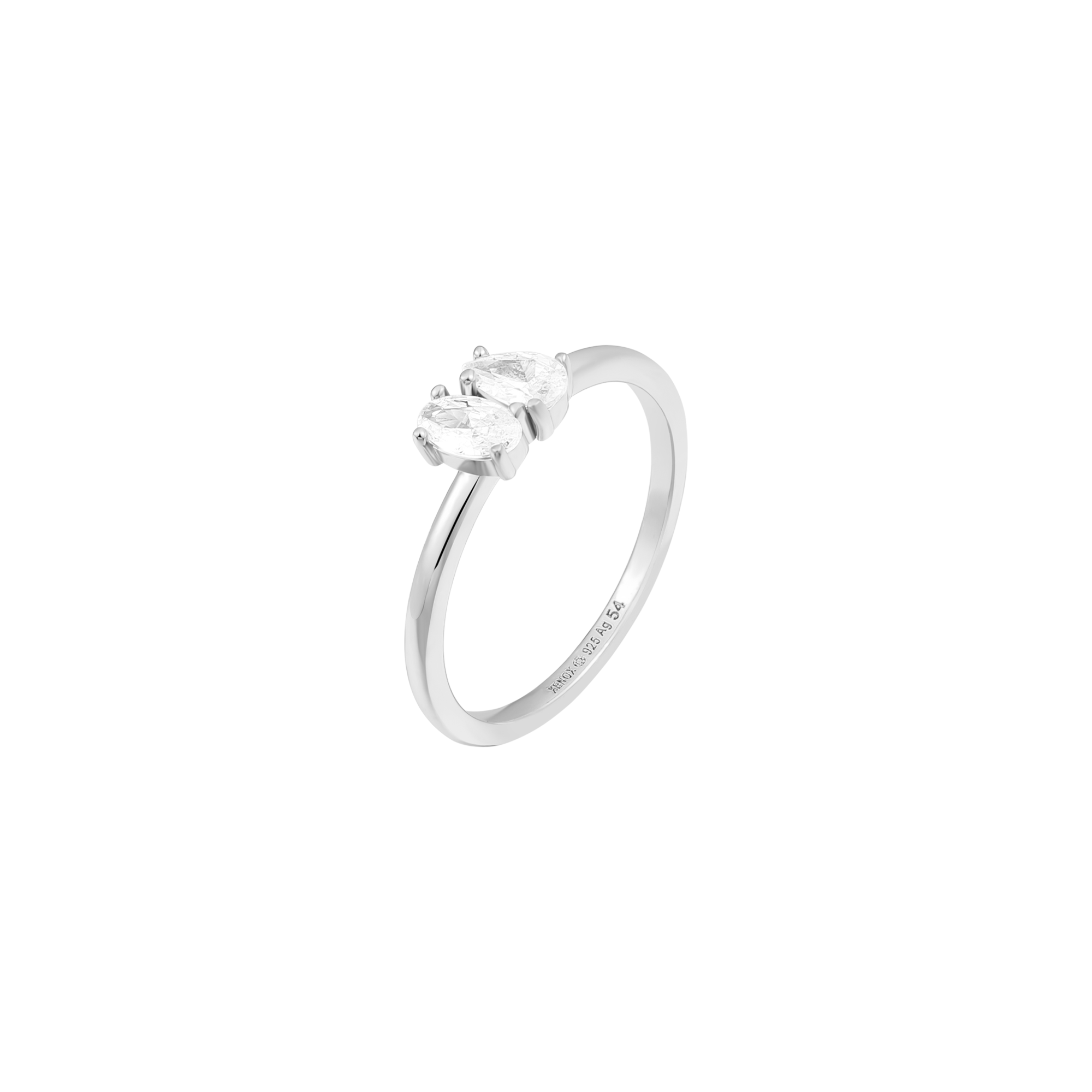xenox-radiant-duo-ring-925-sterlingsilber-rhodiniert-mit-zirkonia-oval-und-tropf image 1