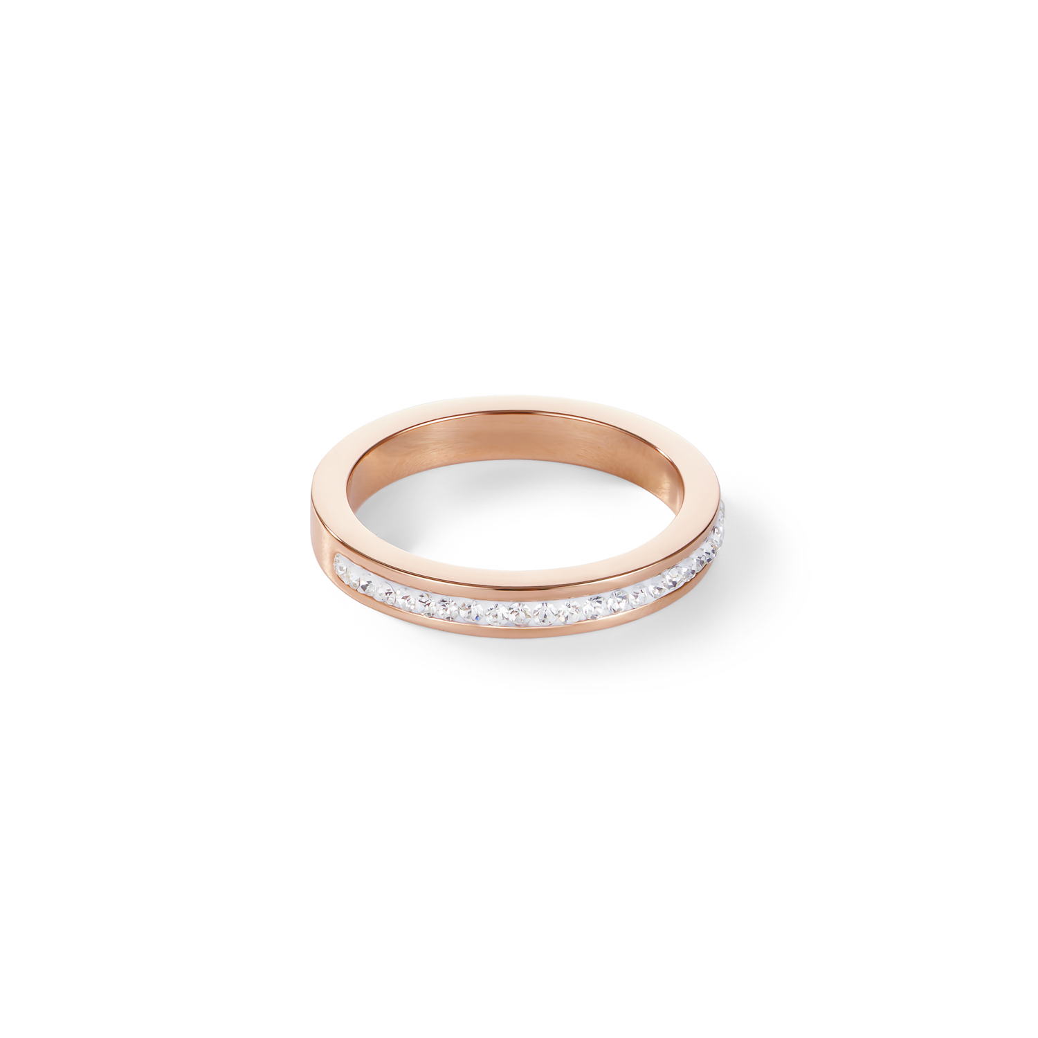 coeur-de-lion-ring-schmal-edelstahl-ros-gold-mit-kristallen-pav-kristall image 1