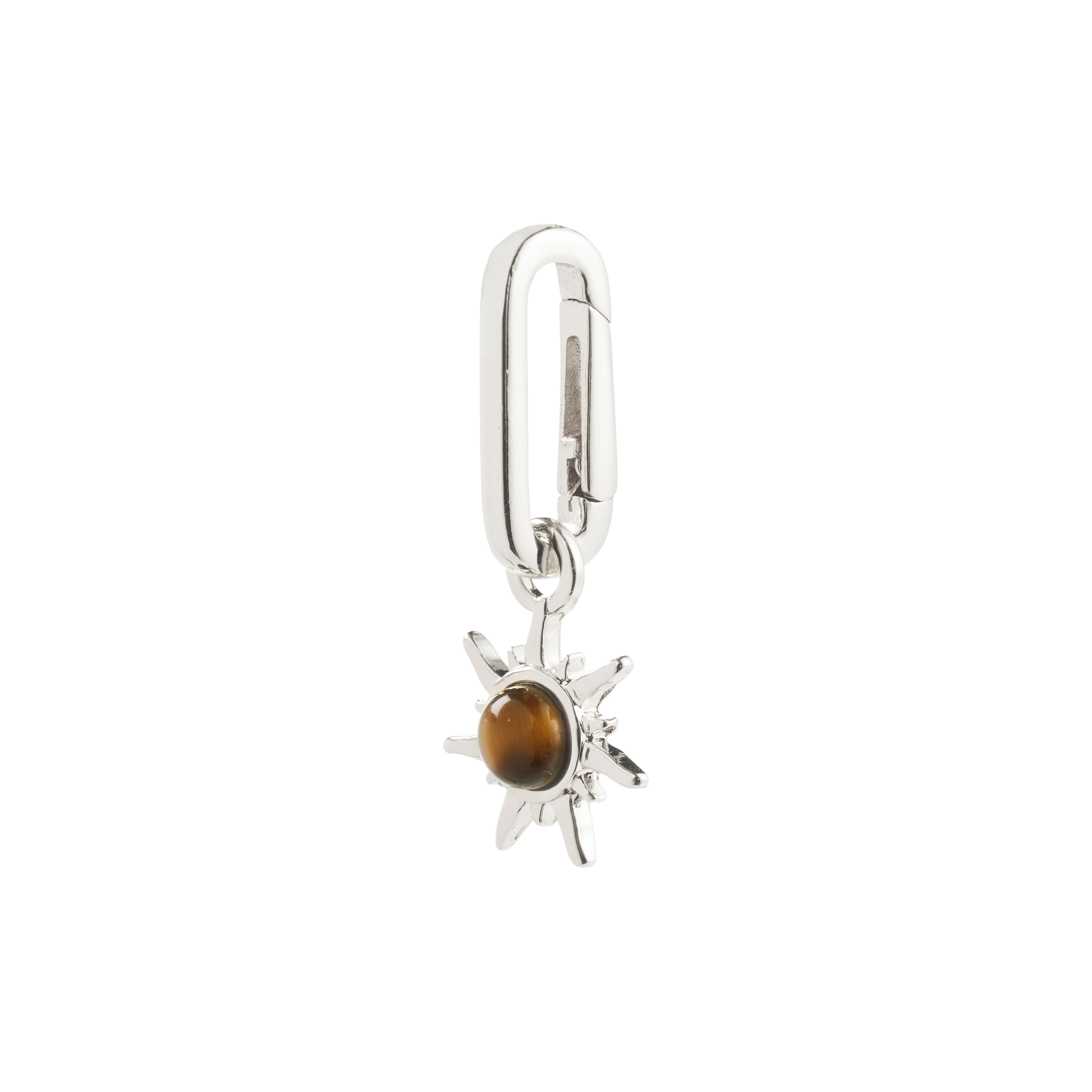 pilgrim-charm-anh-nger-stern-sonne-versilbert-mit-tigerauge image 1