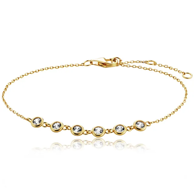 julie-julsen-armband-crystal-line-silber-vergoldet-mit-6-wei-en-zirkonia image 1