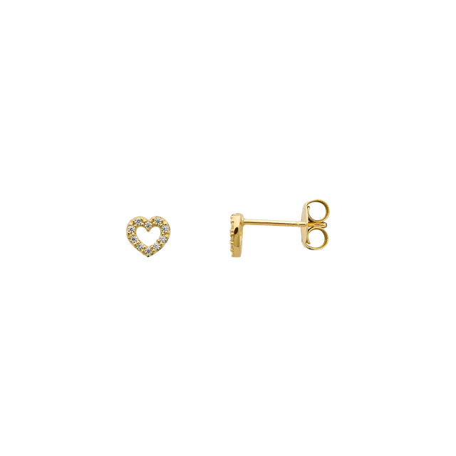 xenox-fine-herz-ohrringe-585-gelbgold-mit-zirkonia-xg14k6095g image 1