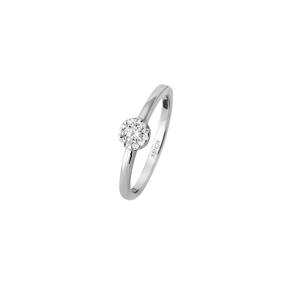 xenox-partnerring-925-sterlingsilber-rhodiniert-mit-zirkonia-halo-fassung image 1