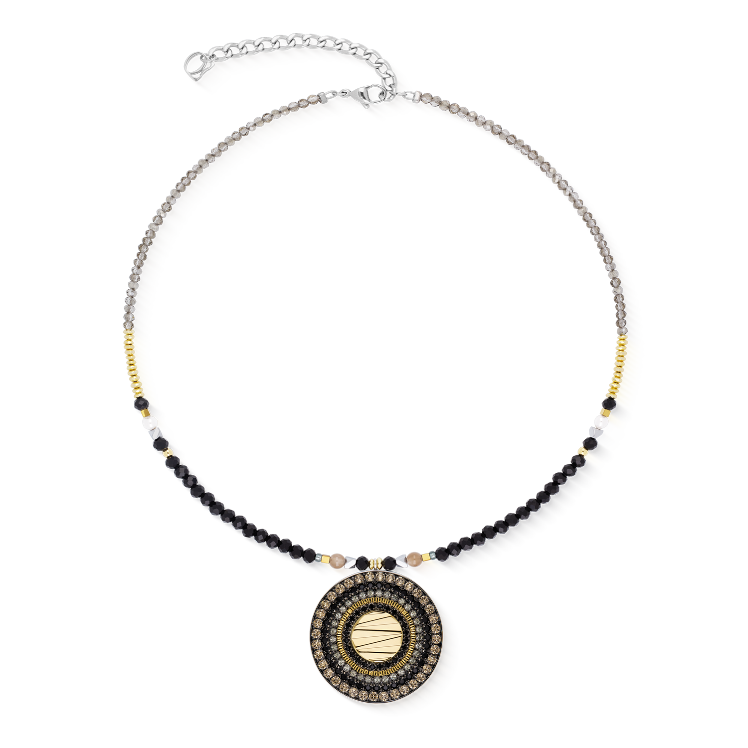 coeur-de-lion-amulett-modern-future-halskette-gold-schwarz-42-6-cm image 1