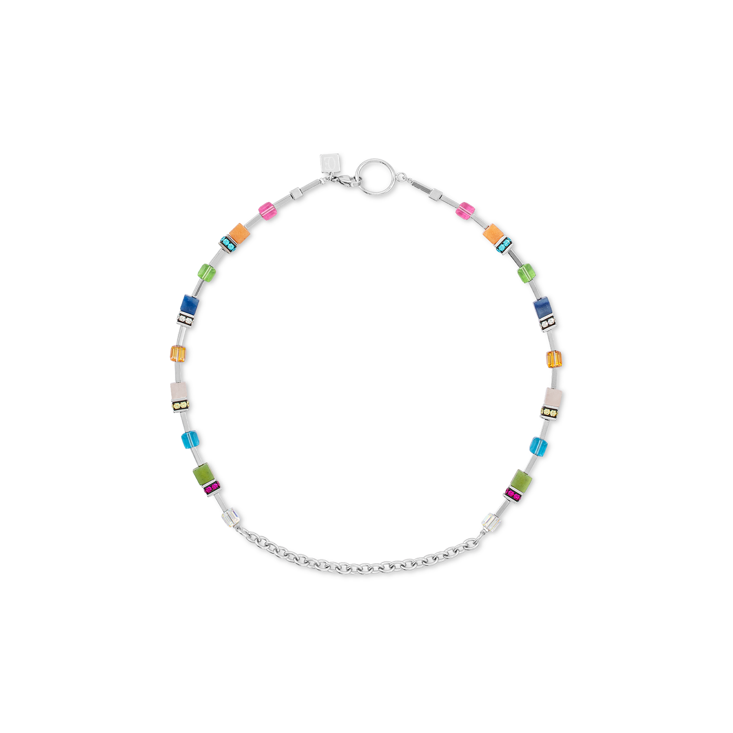 coeur-de-lion-geocube-iconic-boho-halskette-silber-multicolor-multi-wear image 6