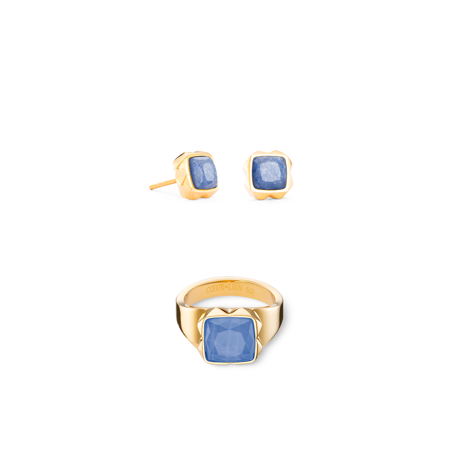 coeur-de-lion-spikes-square-ohrstecker-aventurin-gold-blau image 3
