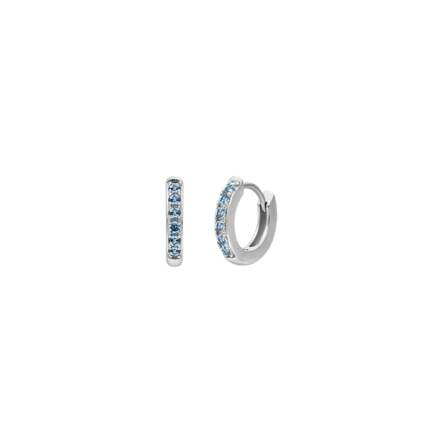 xenox-grace-mini-creolen-925-sterlingsilber-rhodiniert-mit-blauen-zirkonia image 1