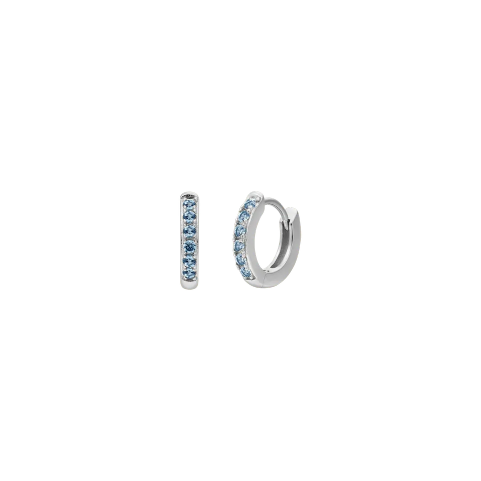 xenox-grace-mini-creolen-925-sterlingsilber-rhodiniert-mit-blauen-zirkonia image 1