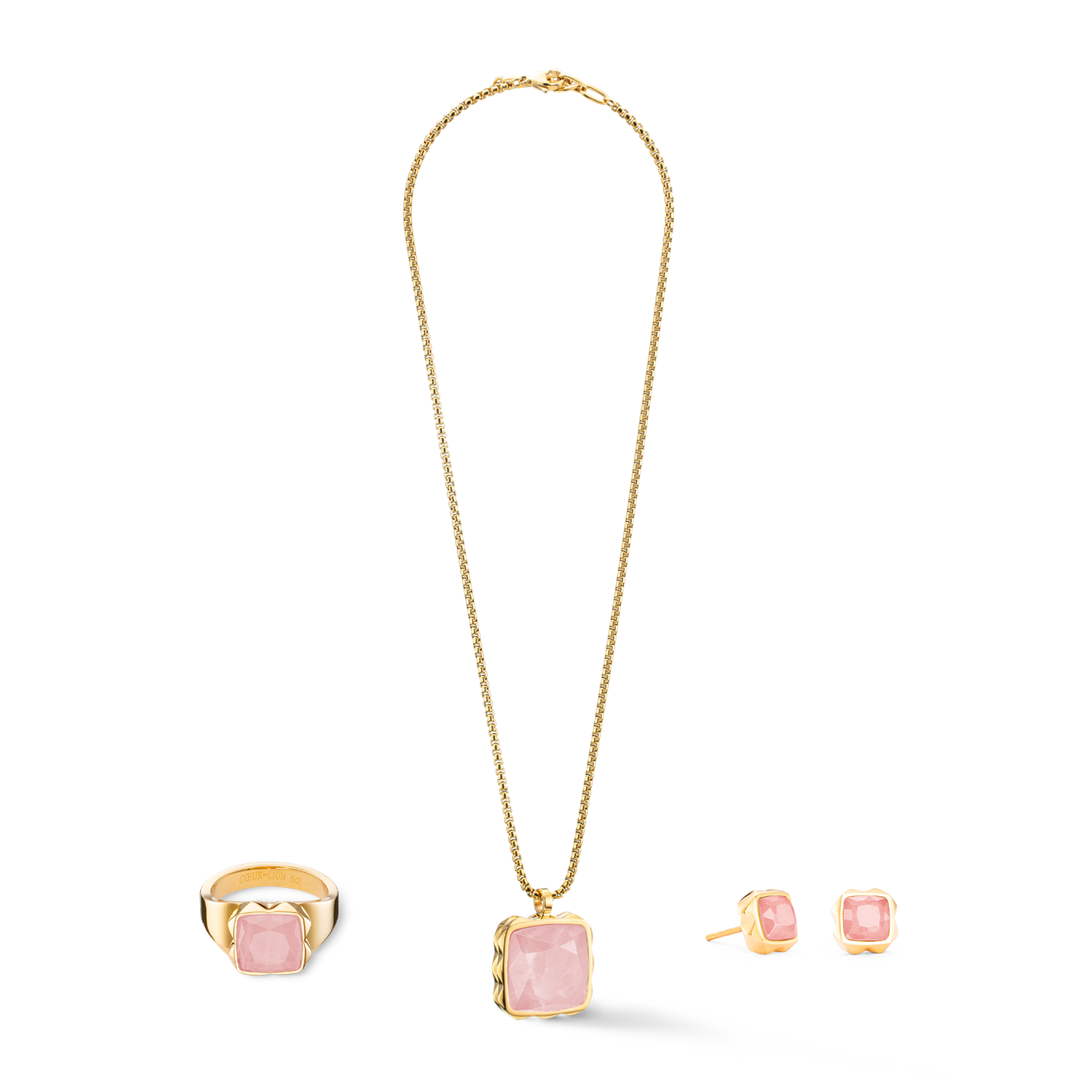 coeur-de-lion-essentials-spikes-square-ohrringe-rosenquarz-gold-rosa image 3