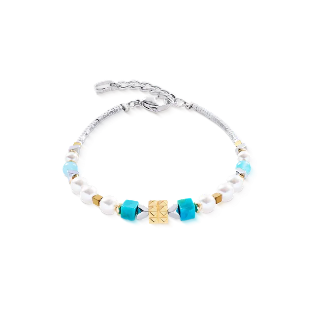 coeur-de-lion-modern-elegance-spikes-armband-gold-t-rkis image 1