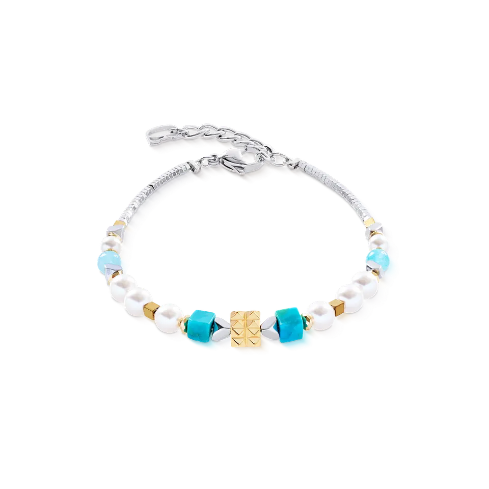 coeur-de-lion-modern-elegance-spikes-armband-gold-t-rkis image 1