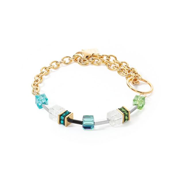 coeur-de-lion-geocube-iconic-precious-chain-armband-gold-multicolor image 1
