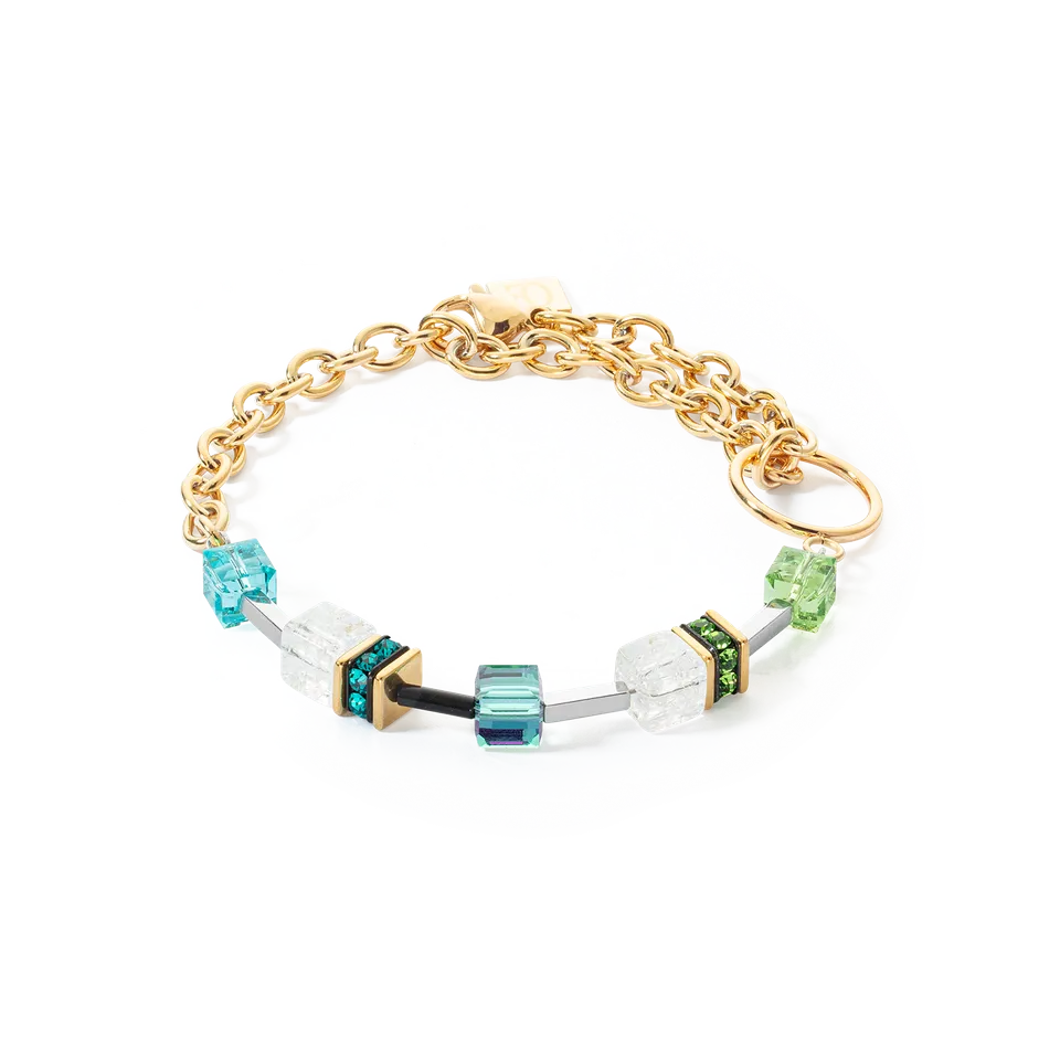 coeur-de-lion-geocube-iconic-precious-chain-armband-gold-multicolor image 1