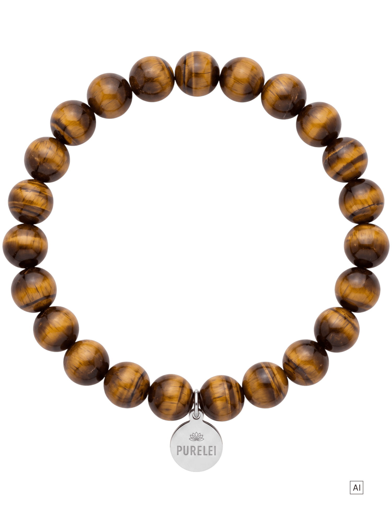 purelei-tiger-stone-essence-armband-tigerauge-perlenarmband-silber-20-cm-unisex image 1