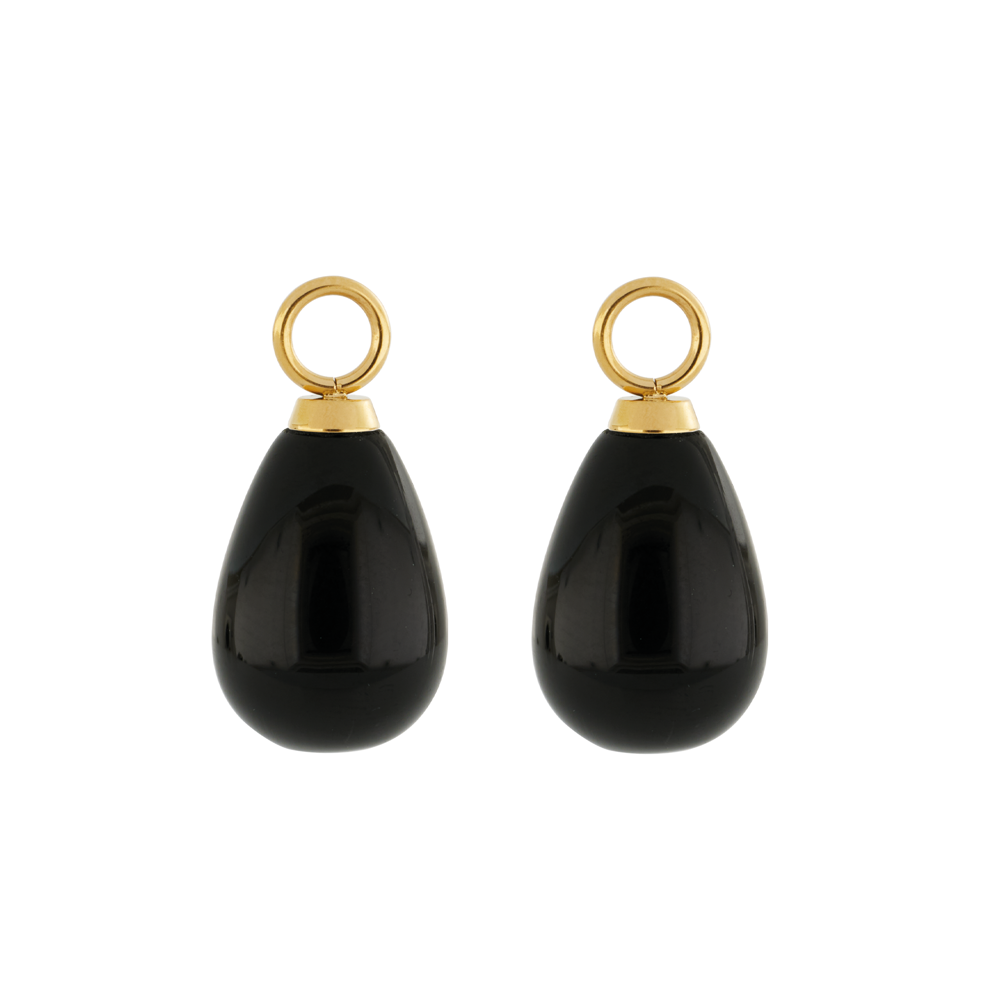 coeur-de-lion-ear-me-up-charm-tropfen-gold-schwarz-onyx-paar image 2