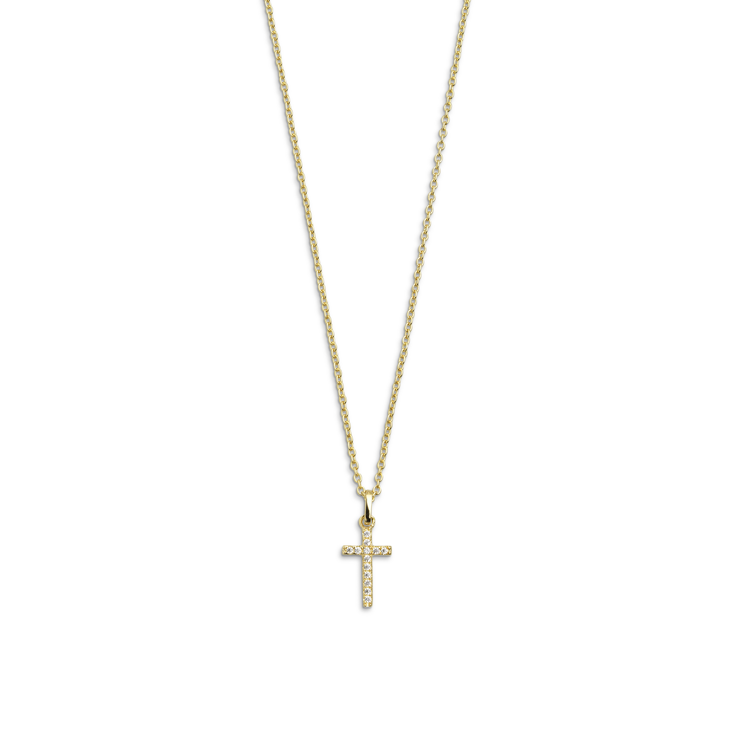 xenox-kreuz-halskette-925-sterlingsilber-18k-vergoldung-mit-zirkonia image 1