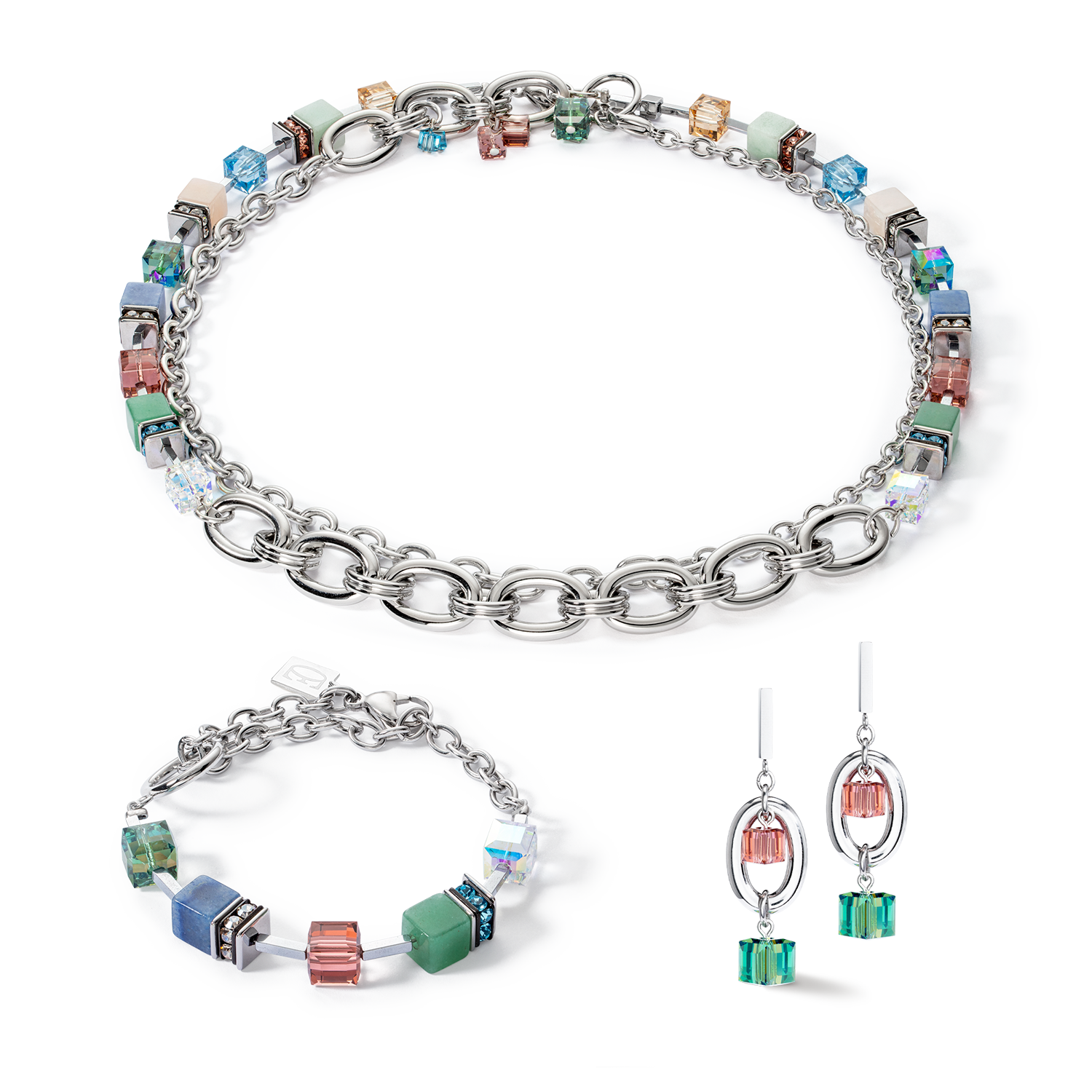 coeur-de-lion-armband-geocube-statement-precious-chunky-chain-multiwear-35-multi image 3