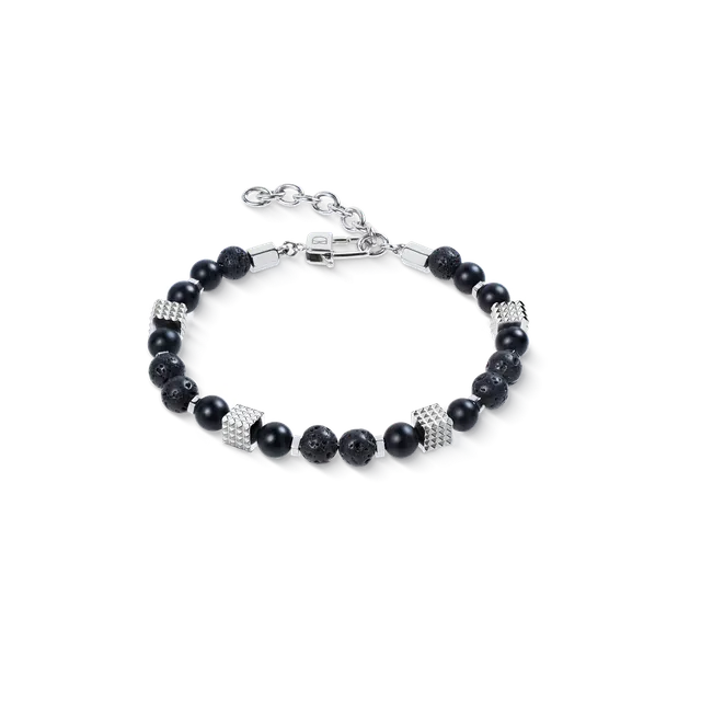 coeur-de-lion-spikes-square-armband-onyx-und-lavakugeln-mit-mini-spikes-cubes-ed image 1