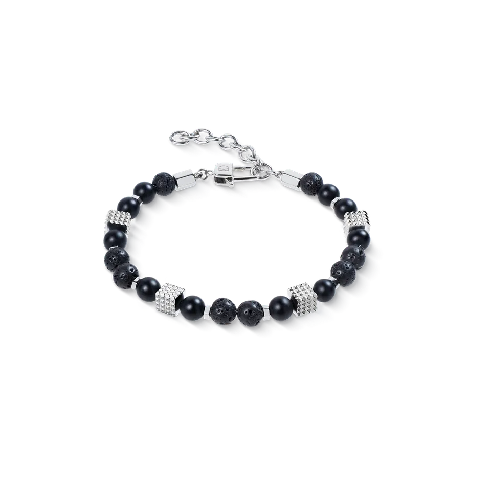 coeur-de-lion-spikes-square-armband-onyx-und-lavakugeln-mit-mini-spikes-cubes-ed image 1