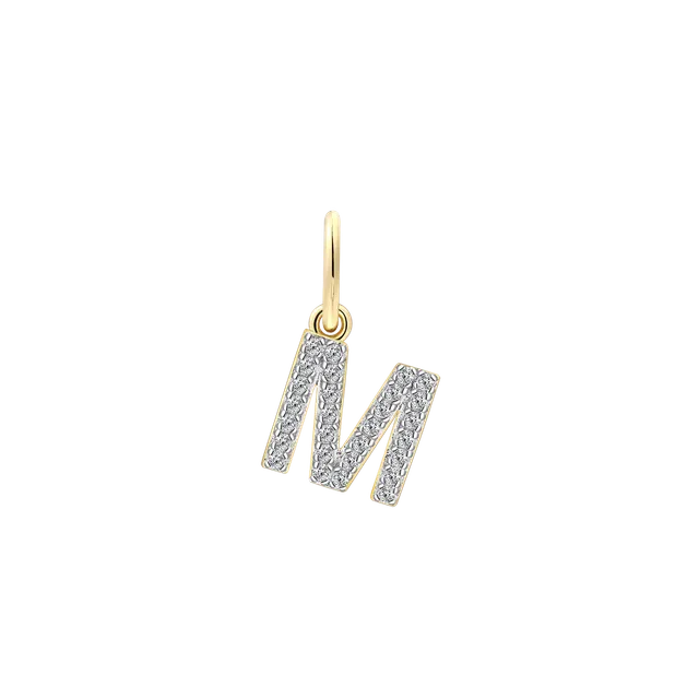 xenox-m-letter-charm-anh-nger-925-sterlingsilber-18k-vergoldet-mit-zirkonia image 1