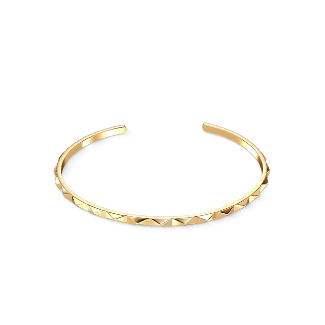 coeur-de-lion-spikes-square-offener-armreif-gold-edelstahl-17-cm image 1