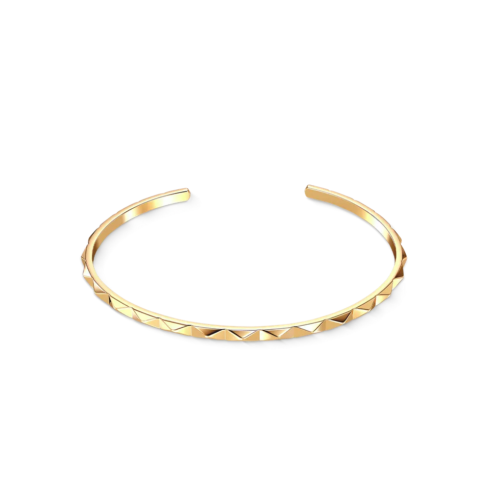 coeur-de-lion-spikes-square-offener-armreif-gold-edelstahl-17-cm image 1