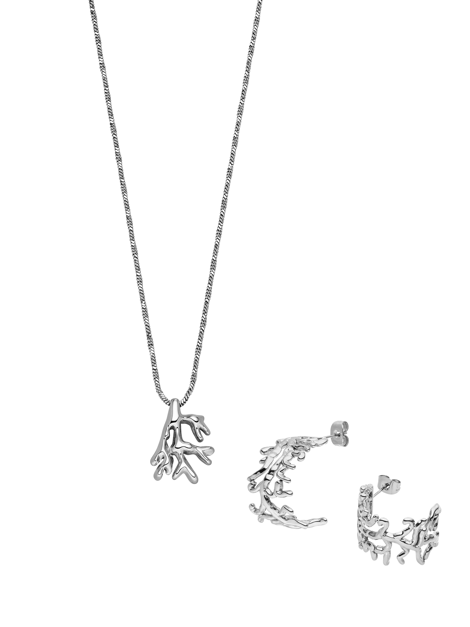 purelei-mahina-club-coral-set-14k-vergoldeter-edelstahl-kette-50-55-cm-creolen image 4