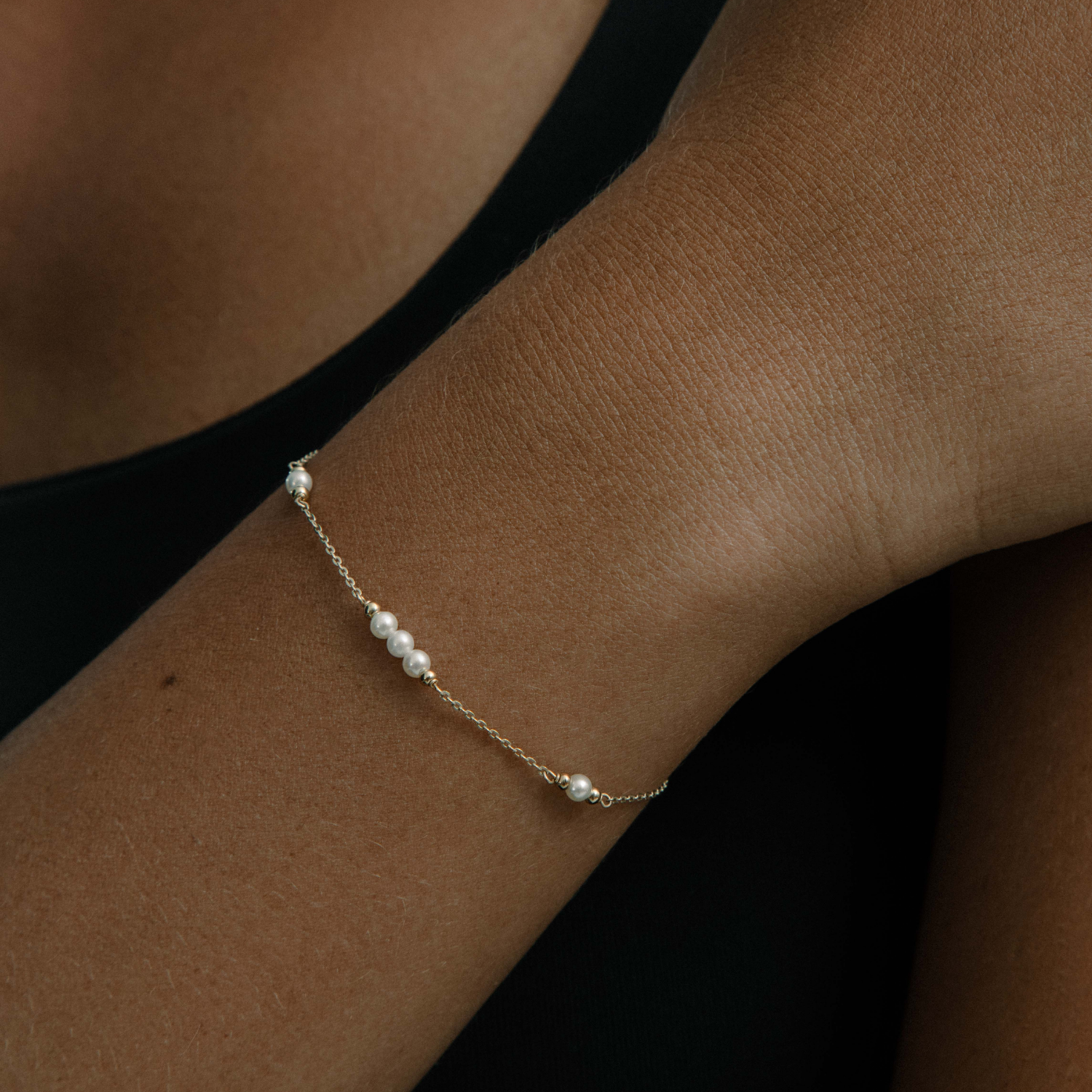 xenox-fine-pearl-armband-585-gelbgold-mit-s-wasserperlen image 2