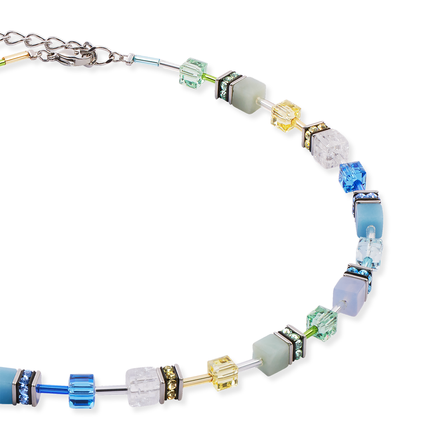 coeur-de-lion-geocube-iconic-precious-halskette-aqua-gr-n-silber-42cm-6cm image 2