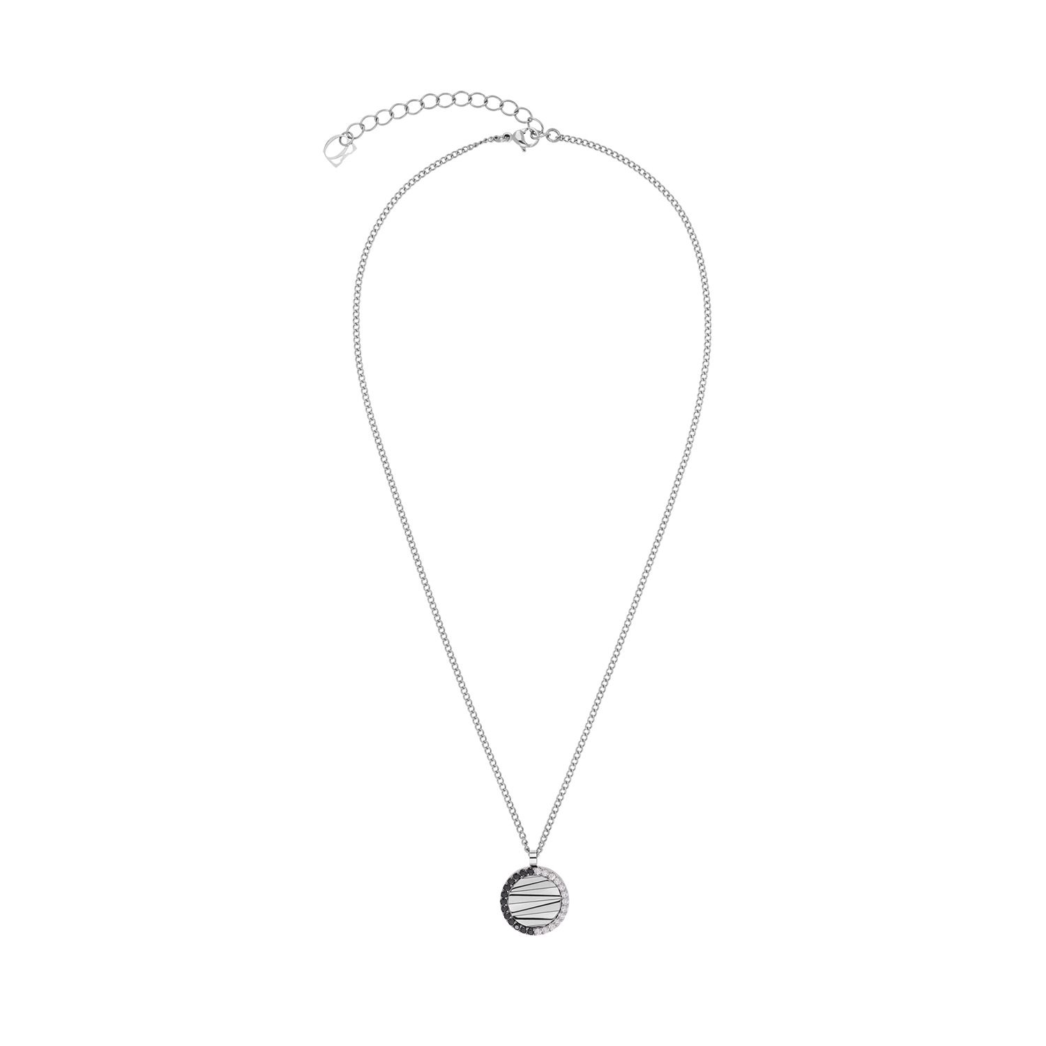 coeur-de-lion-amulett-mini-waves-halskette-silber-schwarz image 1