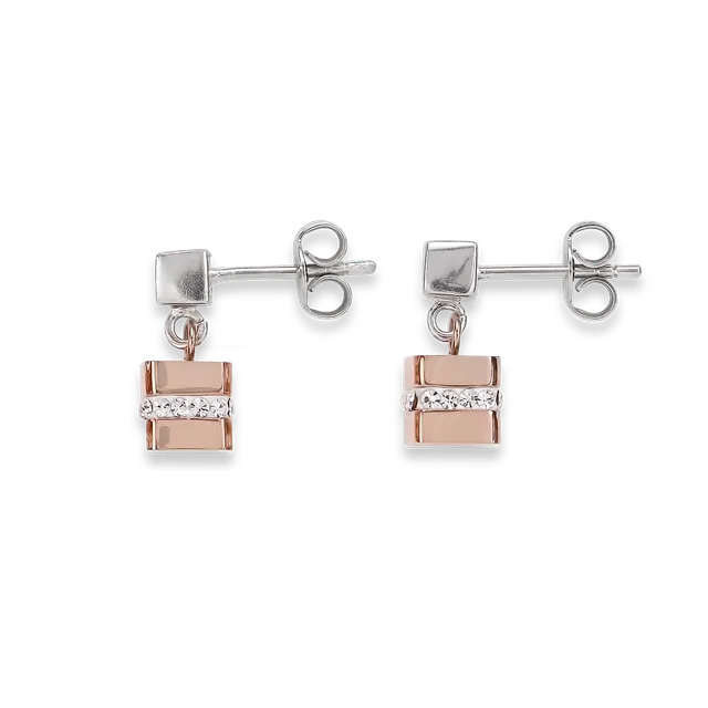coeur-de-lion-cube-ohrstecker-ros-gold-kristall-pav-0-6-cm image 1