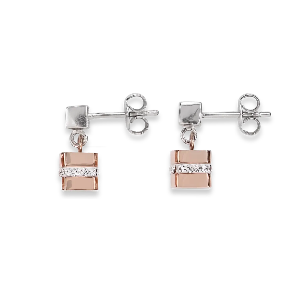 coeur-de-lion-cube-ohrstecker-ros-gold-kristall-pav-0-6-cm image 1
