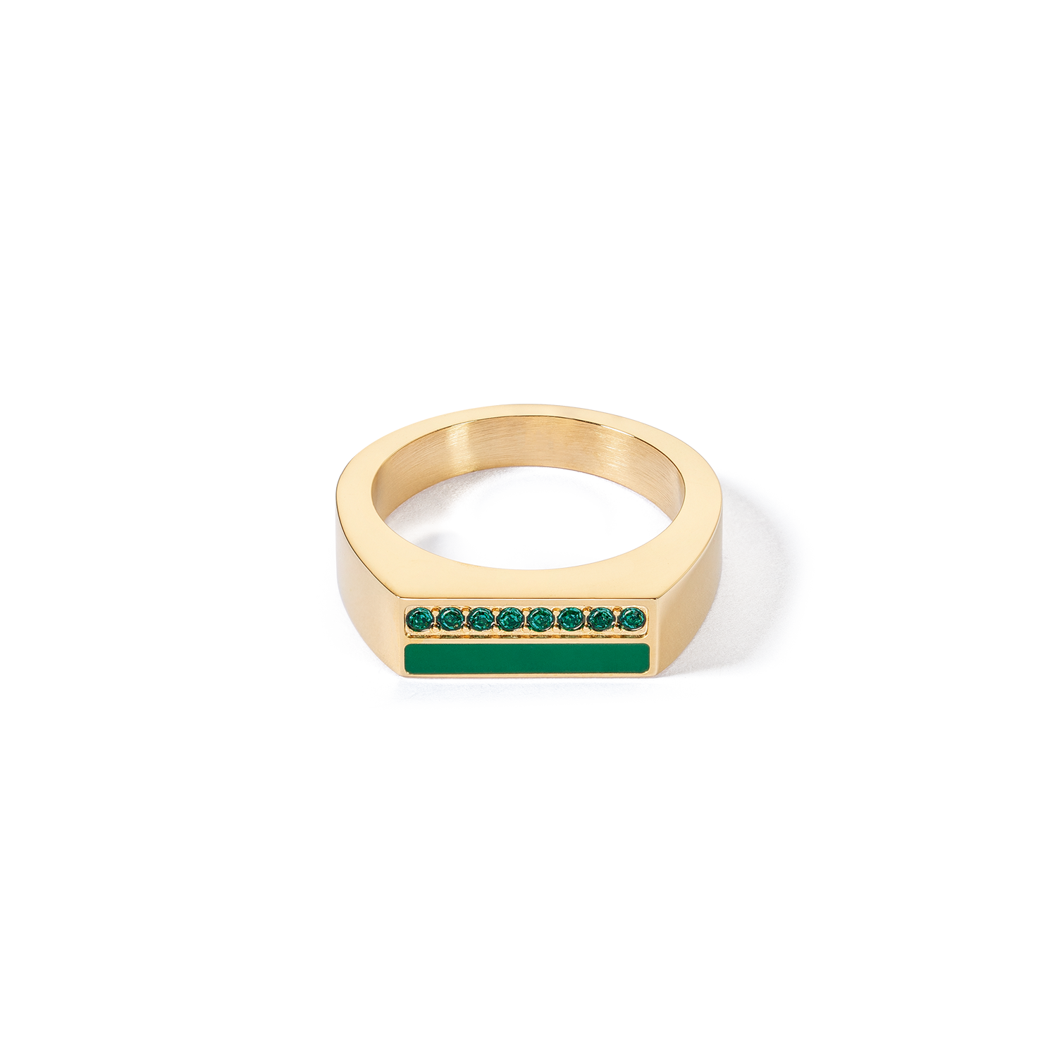 coeur-de-lion-ring-square-stripes-gold-gr-n image 1