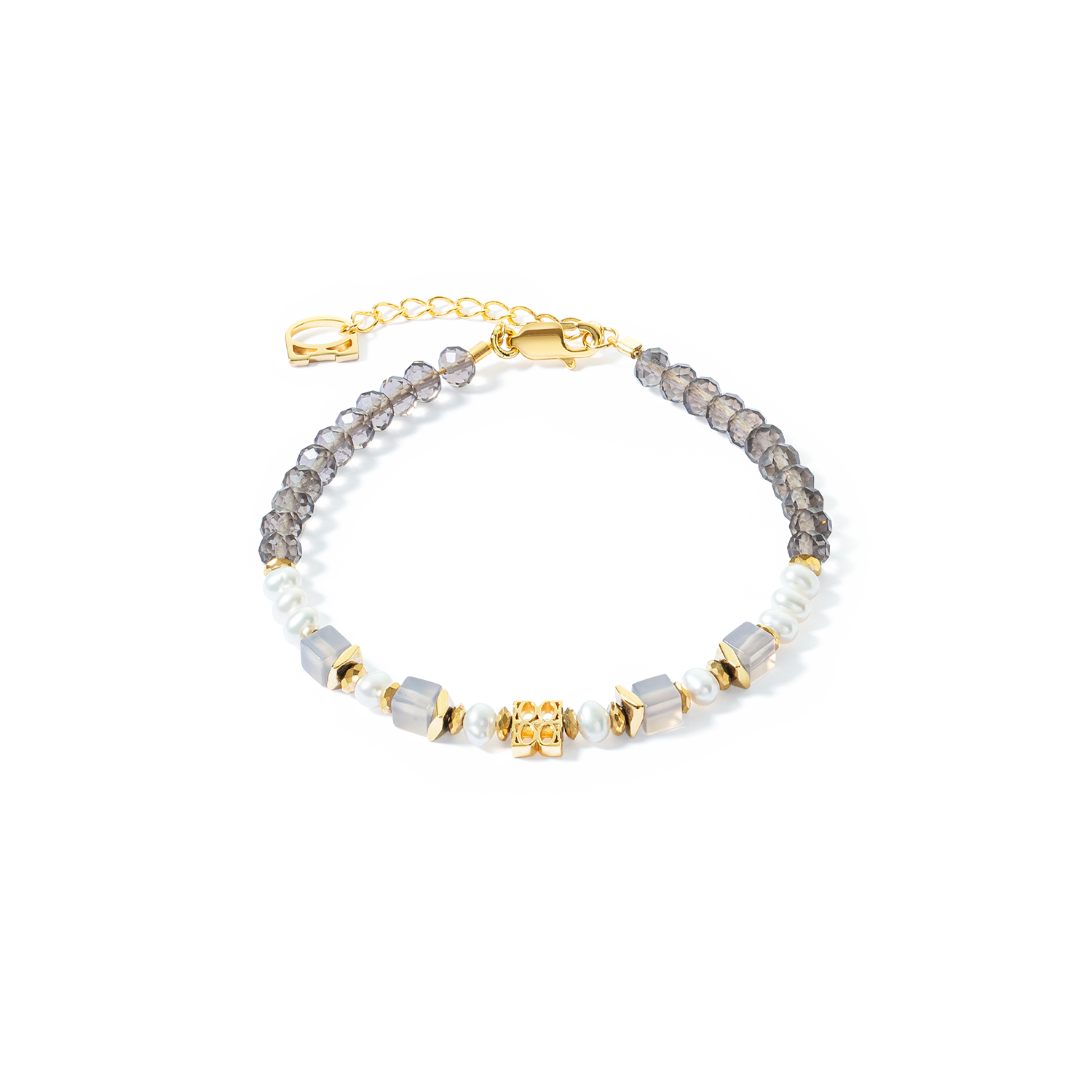 coeur-de-lion-iconic-classic-signature-armband-fine-edition-gold-taupe-17-5-cm image 1