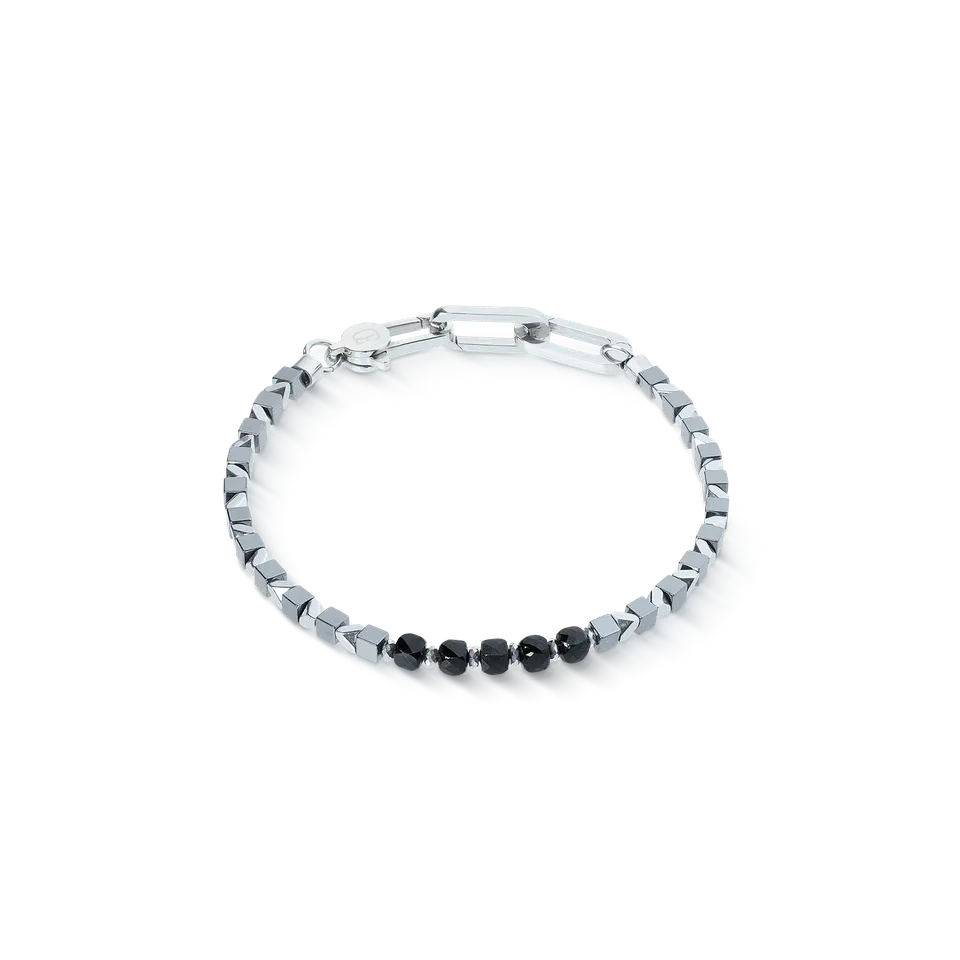 coeur-de-lion-armband-pulse-line-spinell-schwarz-silber image 1