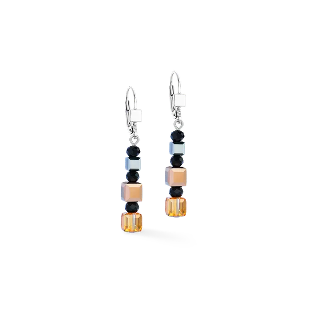 coeur-de-lion-geocube-precious-nature-ohrringe-tricolor-ros-gold-schwarz image 1