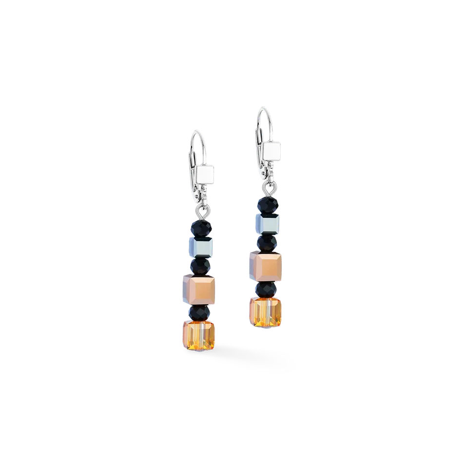 coeur-de-lion-geocube-precious-nature-ohrringe-tricolor-ros-gold-schwarz image 1